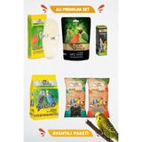 6lı Premium Muhabbet İhtiyaç Seti - Yulaf Nijer Multivitamin Kalamar Kemiği Kuş Kumu Muhabbet Yemi