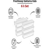 6'lı Saklama Kabı 1,3 Litre Derin Dondurucu Mikrodalga Uyumlu - Ekru