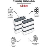 6'lı Saklama Kabı 1,3 Litre Derin Dondurucu Mikrodalga Uyumlu - Gri