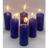6LI SAKS MAVİSİ BAR MUM SETİ (3,5X8 CM)