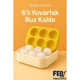 6’lı Sarı Silikon Yuvarlak Buz Kalıbı – Kahve, Içecek, Kokteyller Için Yuvarlak Buz Kalıbı