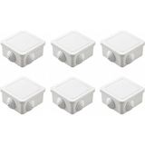 6'li Set Beyaz Kare Buat Kutusu 85X85 mm Pvc Duvar Içi Kablo Bağlantı Kutusu Elektrik Ek Kutusu - Çok Renkli