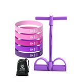 6LI SET Body Trimmer + Pilates Lastiği Seti Mekik Kürek Çekme Spor Kondisyon Egzersiz Aleti Mor