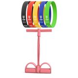 6LI SET Body Trimmer + Pilates Lastiği Seti Mekik Kürek Çekme Spor Kondisyon Egzersiz Aleti Pembe