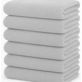 6'lı Set Gri %100 Pamuk El Havlusu 50X90 Cm, Gri Otel Havlusu - 50 x 90 cm
