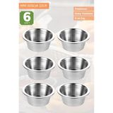 6’Lı Set Mini Sosluk Paslanmaz Ketçaplık Mayonezlik Reçellik Çelik 6 Cm