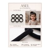 6'lı Set Siyah ve Renkli Seçenekli Yumuşak Dokulu Kalın Kumaş Kız Çocuk Lastik Toka Saç Aksesuarı asel aa2