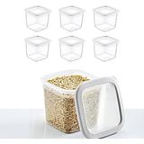6'lı Set Skali Kare Saklama Kabı Beyaz 740 ml