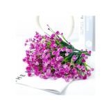 6Lı Set Yapay Çiçek Sazlı Lotus Lila Renk 7 Dal Plastik 30Cm