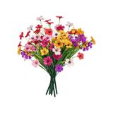 6Lı Set Yapay Çiçek Sazlı Mine Karışık Renk 5 Dallı 33Cm