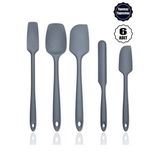 6Lı Silikon Fırça Spatula Servis Takımı Yanmaz Yapışmaz Fırçası Kaşık Bıçak Spatula Seti Gri Silikon