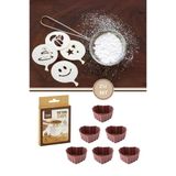 6’Lı Silikon Kalp Muffin Airfryer Kek Kalıbı Ve Pasta Süsleme Şablonu, Kahve, Tatlı Şekillendirici Süsleme Aparatı İkili Set