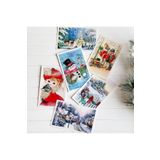 6lı Simli Kartpostal Seti, Yılbaşı, Kardan Adam