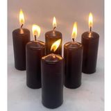 6LI SİYAH BAR MUM SETİ (3,5X8 CM)