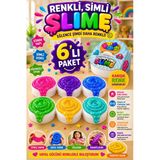 6'Lı Slime Oyun Jeli Simli Streç Hamur Eğitici Duyusal Oyun Motor Beceri Geliştiren Oyuncak Renkli