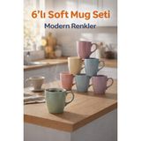 6'lı Soft Kupa Seti, Kahve ve Çay Için Fincan Takımı - Seçenek 1