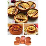 6'lı Sütlaç Çömlek Kase Seti 11 Cm Güveç Kase, Toprak Sufle Kabı, Fırın Kasesi, Doğal Toprak Kase Toprak