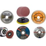 6'Lı Taşlama Ve Kesme Disk Seti Elmas Seramik Ahşap Metal Zımpara Gri Renk