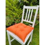 6lı Turuncu Sandalye Minderi-Dekoratif Minder Seti-40x40cm Kare Sandalye Minderi-Sırt Minderi