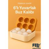 6’lı Turuncu Silikon Yuvarlak Buz Kalıbı – Kahve, Içecek, Kokteyller Için Yuvarlak Buz Kalıbı