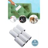 6'Lı Tüy Toplayıcı Yedek Rulo Seti, Kedi Köpek Kıyafet Halı Rulo 60 Yaprak 10 Cm (F407 Uyumlu)
