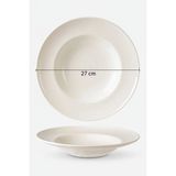 6'lı Valencia Makarna Tabağı 27CM Krem Rinart - 225 ml