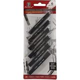 6'lı Yassı Kömür Kalem Compressed Drawing Charcoal / Sıkıştırılmış Çizim Kömürü - Soft Medium Hard - Siyah