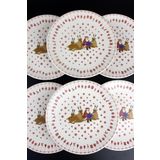 6'lı Yılbaşı Kansept Seramik 20cm Pasta, Tatlı Tabak 20898