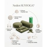 6'lı Yoga Meditasyon Seti Zafu Bolster Battaniye Kemer Roller