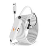 6M USB 3.0 VR Link Kablosu Meta Quest 3S/3/Quest 2 Uyumlu Ekstra Şarj Portlu Beyaz