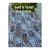6M2 - 12M2 Pamuklu Halı Örtüsü, Savan, Piknik Örtü Çift Taraflı Yıkanabilir Yüksek Kalite Salon Oturma Odası Balkon...