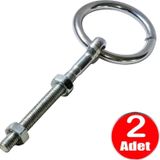 6Mm Halkalı Somunlu Civata Kapı Kilit Askısı Vida -2 Adet
