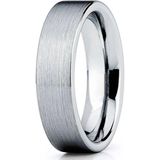 6mm Mat Düz Model Unisex Kadın Erkek Çelik Alyans Yüzük cl29 - Beyaz - 14