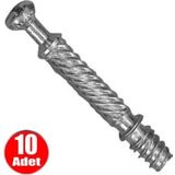 6mm Minifix Mili Mobilya Dolap Birleştirme Bağlantı Vidası - 10 Adet