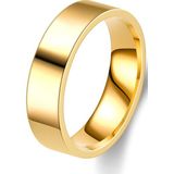 6mm Parlak Düz Model Unisex Kadın Erkek Çelik Alyans Yüzük cl39 - Sarı - 27
