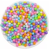 6Mm Pastel Karışık Renkli Yuvarlak Plastik Boncuk, Takı Yapım Boncuğu (25Gr,~230 Adet)
