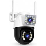 6mp Dual Lens Wifi Akıllı Güvenlik Kamerası, 360° Hareketli Dış Mekan Ip Kamera, Ethernet Wif - Çok Renkli