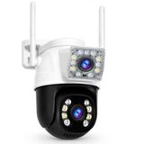 6MP Dual Lens WiFi Akıllı Güvenlik Kamerası, 360° Hareketli Dış Mekan IP Kamera, Ethernet WiFi Bağlantılı Beyaz LED IR Gece Görüşlü Çift Yönlü Ses İnsan Algılama IP66 Ev Ofis Bahçe Güvenlik Kamerası