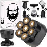 6'Sı 1 Arada Erkek Tıraş Makinesi - Düzeltici - Sansbeauté Skullsharp Classic - Elektrikli Yüz Ve Kafa Tıraş Makinesi - Kafa Tıraş Başlığı - Elektrikli - Islak Ve Kuru