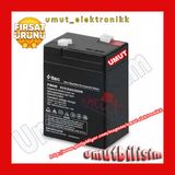 6v 4ah 6 Volt 4 Amper Kuru Akü Batarya Pil + 6 Volt 1 Amper Akü Pil Batarya