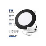 6W Led Panel Spot Siyah Kasa Beyaz Işık Sıva Altı Yuvarlak Spot Armatür