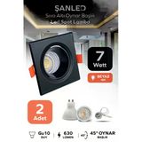 6W Sıva Altı Oynar Başlık Gu10 Siyah Kasa Beyaz Işık Led Spot Lamba 2 Adet