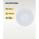6W Sıva Üstü Yuvarlak Led Panel 3200K Sarı Işık