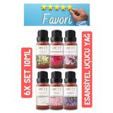 6X Favori Seti Esansiyel Uçucu Yağ, Buhurdanlık Yağı, Difüzör Esansı, Oda Kokusu Sihirli Küre 10ml