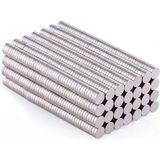 6x1 mm (Çap 6mm x Kalınlık 1mm) Yuvarlak Güçlü Disk Neodyum Mıknatıs Adet Seçenekli - 100 Adet - Gümüş