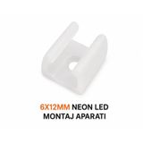 6x12mm Neon Led Sabitleme Montaj Aparatı Neon Şerit Led Montaj Aparatı Neon Tutma Aparatı 20 Adet Gri