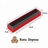 6x16x2,5 cm Asetat Kapaklı Tespih ve Takı Kutusu-Kırmızı (DEMONTE) (50 ADET)