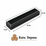 6x16x2,5 cm Asetat Kapaklı Tespih ve Takı Kutusu-Siyah (DEMONTE) (50 ADET)