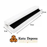 6x16x2,5 cm Tam Kapaklı Kolye ve Tesbih Kutusu - Beyaz (DEMONTE) (50 ADET)