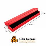 6x16x2,5 cm Tam Kapaklı Kolye ve Tesbih Kutusu - Kırmızı (DEMONTE) (50 ADET)
